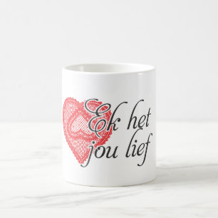 Caneca De Café Eu te amo no holandês sul-africano