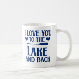 Caneca De Café Eu te amo no lago e atrás - Marinho azul