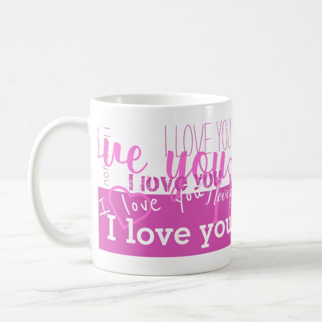 Caneca De Café Eu Te Amo Púrpura Mug (Esquerda)