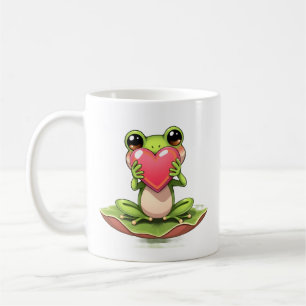 Caneca De Café Eu Te Amo   Sapo Chibi Personalizado