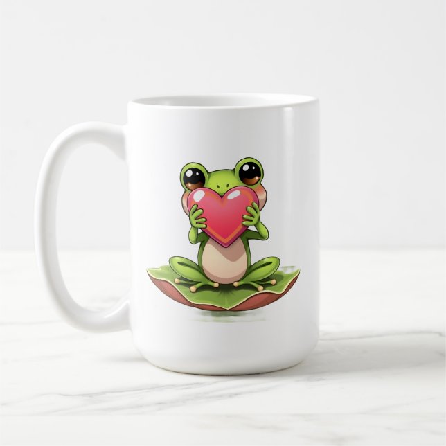 Caneca De Café Eu Te Amo | Sapo Chibi Personalizado (Esquerda)
