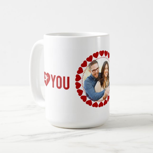 Caneca De Café Eu te amo sempre e sempre uma foto personalizada (Frente Esquerda)