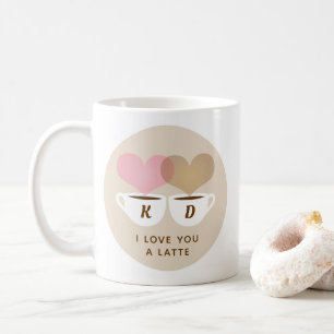 Caneca De Café Eu Te Amo Um Café De Iniciais De Monograma Person