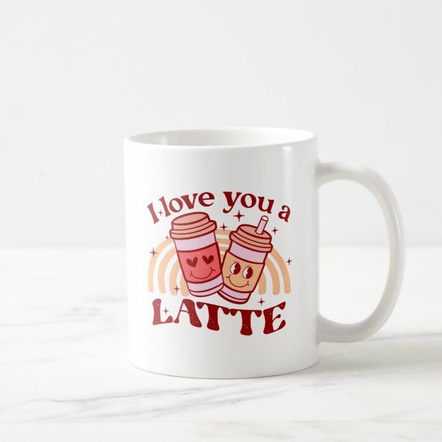 Caneca De Café Eu Te Amo Um Latte | Torneira de café (Direita)