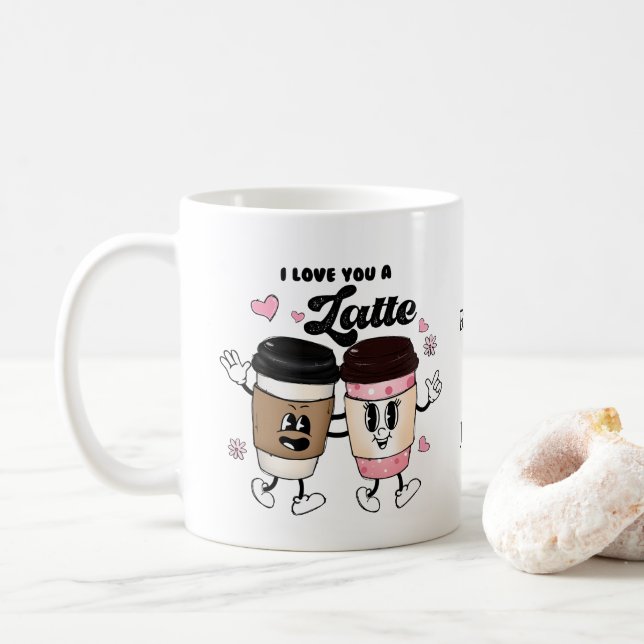 Caneca De Café Eu te amo um presente romântico latino e engraçado (Com Donut)
