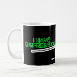 Caneca De Café Eu Tenho Depressão Neon Black Plain CTFOD Mug