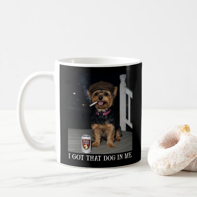 Caneca De Café Eu Tenho Esse Cachorro Em Mim, Personalidade Engra (Com Donut)