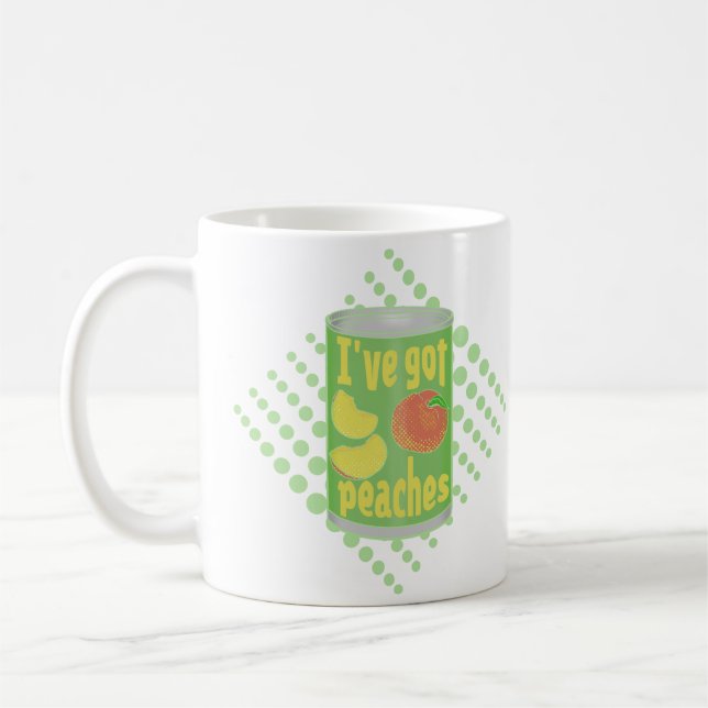 Caneca De Café Eu tenho pêssegos Tin de fruta (Esquerda)