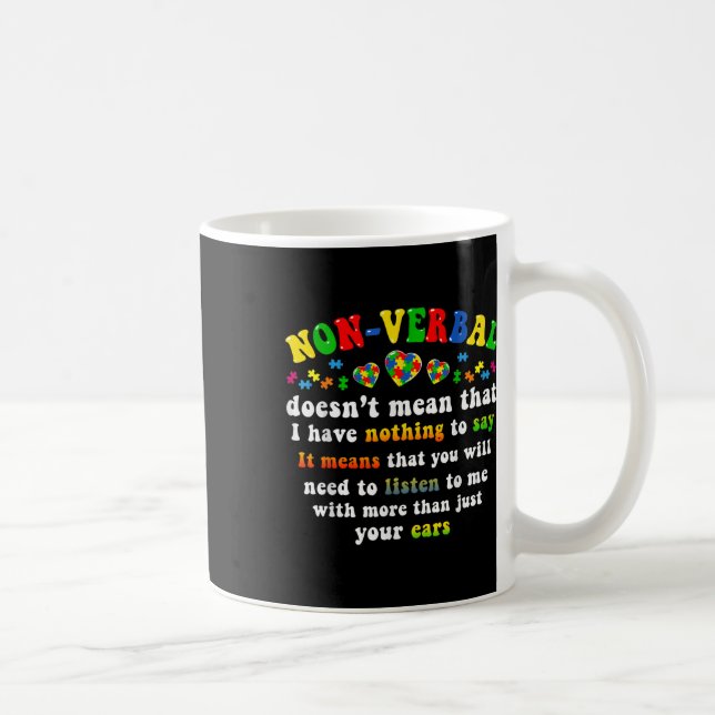 Caneca De Café Eu Tenho Quebra-cabeça de Consciência Autismo Não- (Direita)