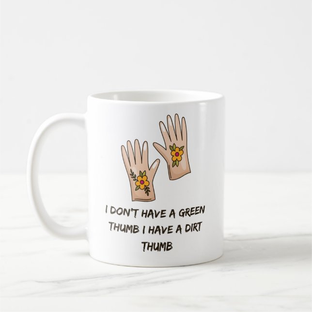 Caneca De Café Eu tenho um dedo | Engraçado Gardening (Esquerda)