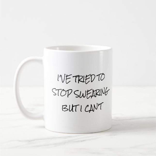 Caneca De Café Eu tentei parar de xingar, mas não consigo (Esquerda)