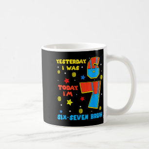 Caneca De Café Eu tinha 6 anos agora tenho 7 Seis Sete Bruh 6 7 M