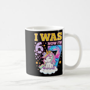 Caneca De Café Eu tinha 6 anos Agora tenho 7 Unicórnio Menina 6 7