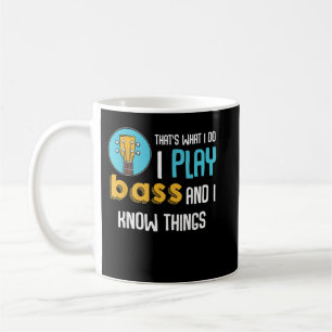 Caneca De Café Eu Toco Baixo Guitarrista Tocador de Música Engraç