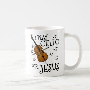 Caneca De Café Eu Toco Cello Por Jesus, Músico Cellista cristão