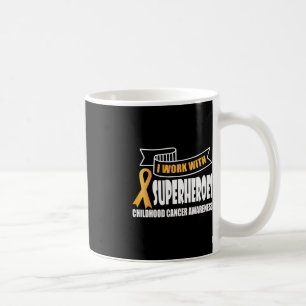 Caneca De Café Eu trabalho com super-heróis Friso Cancer de Infân