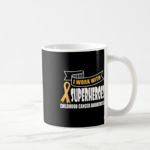 Caneca De Café Eu Trabalho Com Super Heróis Friso De Cancer De In