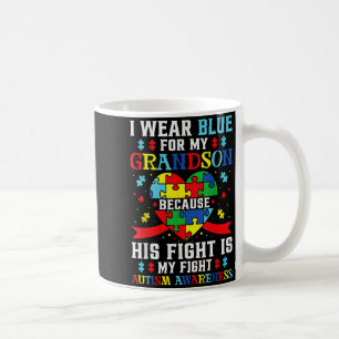 Caneca De Café Eu Uso Azul Pelo Meu Neto Conscientização do Autis