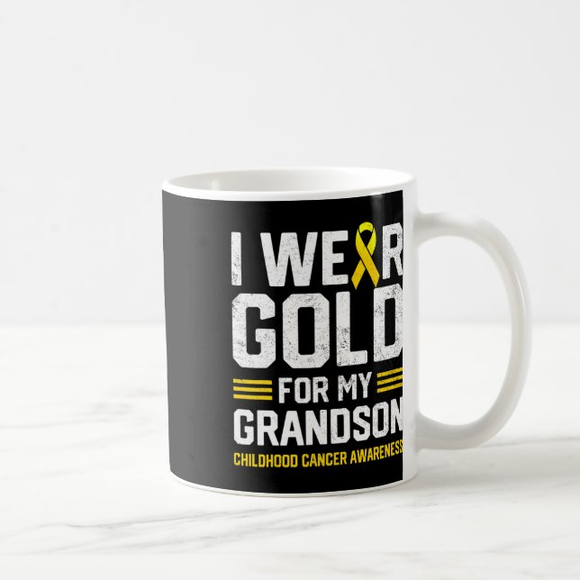 Caneca De Café Eu Uso Dourado Pelo Meu Neto Conscientização do Câ (Direita)