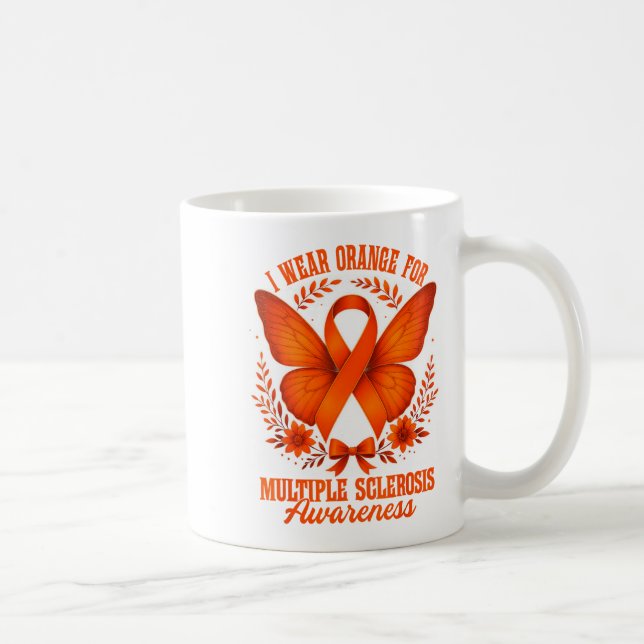 Caneca De Café Eu Uso Laranja Para Conscientização Da Esclerose M (Direita)