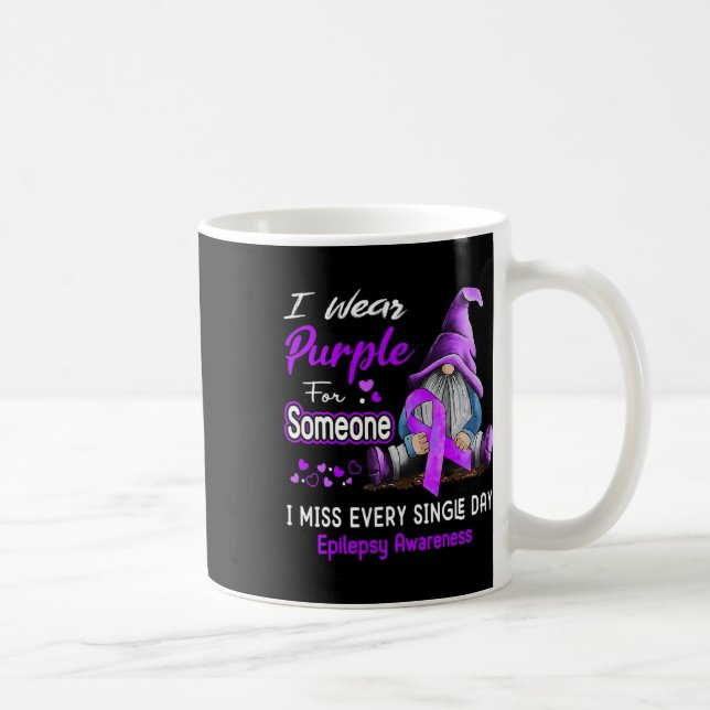 Caneca De Café Eu Uso Roxo Para Conscientização Sobre Epilepsia (Direita)