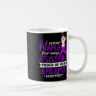 Caneca De Café Eu Uso Roxo Para Minha Irmã Guerreira da Epilepsia