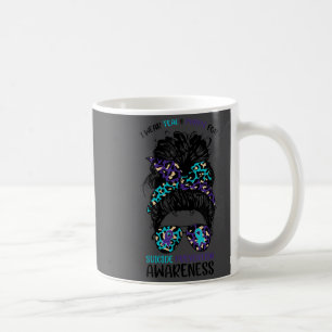 Caneca De Café Eu Uso Verde Azulado & Roxo Para Prevenção do