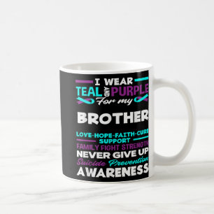 Caneca De Café Eu Uso Verde Azulado E Roxo Para A Conscientização