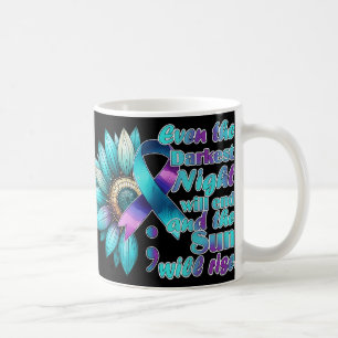 Caneca De Café Eu Uso Verde-azulado E Roxo Prevenção Nacional do