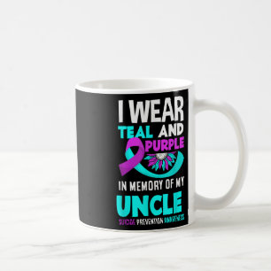 Caneca De Café Eu Uso Verde Teal E Roxo Para a Prevenção do Suicí