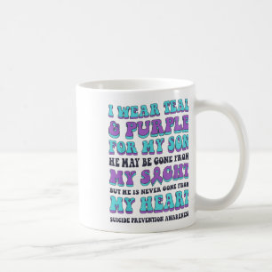 Caneca De Café Eu Uso Verde Turquesa & Roxo Pelo Meu Filho Pr