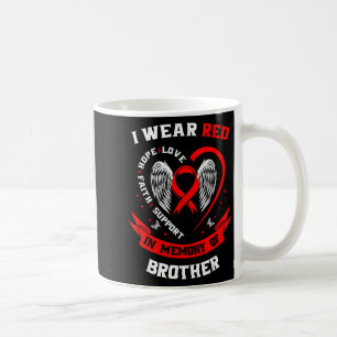 Caneca De Café Eu Uso Vermelho Em Memória Do Meu Irmão Doença Car