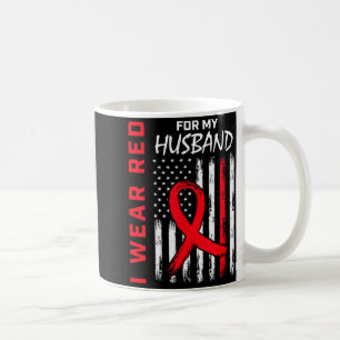 Caneca De Café Eu Uso Vermelho Para a Conscientização da Doença C