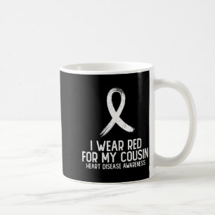 Caneca De Café Eu Uso Vermelho Para a Conscientização da Doença C