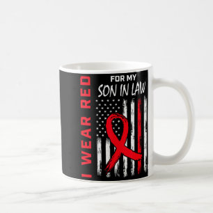 Caneca De Café Eu Uso Vermelho Pelo Meu Genro Conscientização Doe