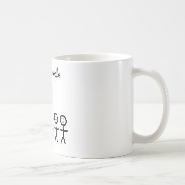 Caneca De Café Eu ver pessoas curtas (Direita)