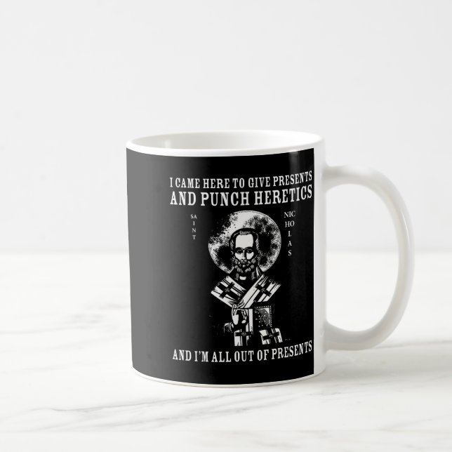 Caneca De Café Eu Vim Dar e Socar Hereges Ícone de São Nicolau (Direita)