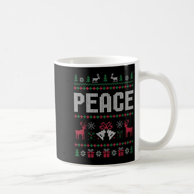 Caneca De Café Eu Vim Em Paz No Natal Xmas Reindeer Holiday Co (Direita)