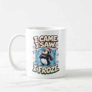Caneca De Café Eu Vim Eu Vi Eu Congelei Pinguim Natal Divertido