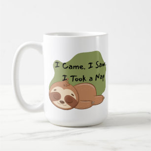 Caneca De Café Eu vim. Eu vi. Eu tirei um cochilo. Citação engraç
