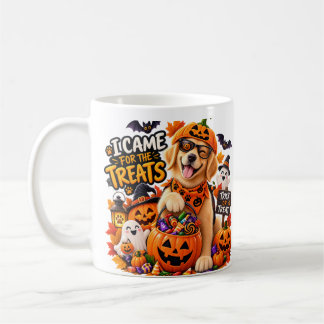 Caneca De Café Eu Vim pelos Petiscos Funny Halloween Cachorro