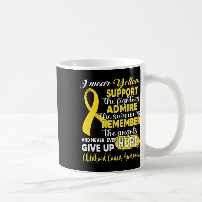 Caneca De Café Eu Visto Apoio Amarelo Combatendo Cancer Infantil (Direita)