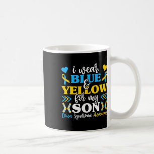Caneca De Café Eu Visto Azul E Amarelo Para O Meu Filho Pai Mãe