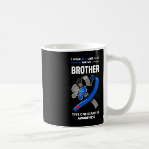 Caneca De Café Eu Visto Azul e Cinza Para Meu Irmão Tipo Um Desat