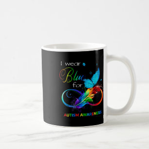 Caneca De Café Eu Visto Azul Para A Consciência Autista Mês Homen