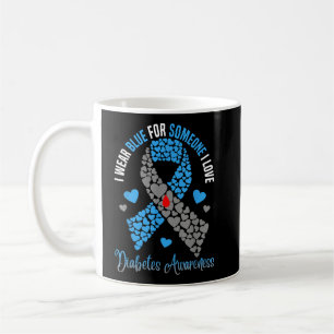 Caneca De Café Eu Visto Azul Para Alguém Que Eu Amo Diabetes Tipo