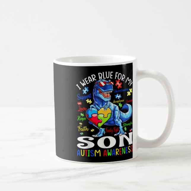 Caneca De Café Eu Visto Azul Para Meu Filho Autismo Sensibilizaçã (Direita)