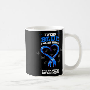 Caneca De Café Eu Visto Azul Para Meu Niece T1d Tipo 1 Com Conhec