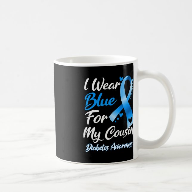 Caneca De Café Eu Visto Azul Para Minha Consciência Diabetes Ribb (Direita)