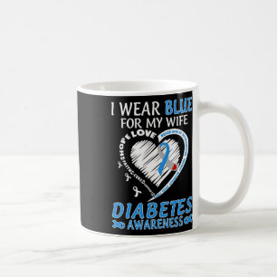 Caneca De Café Eu Visto Azul Para Minha Esposa Diabetes Consciênc